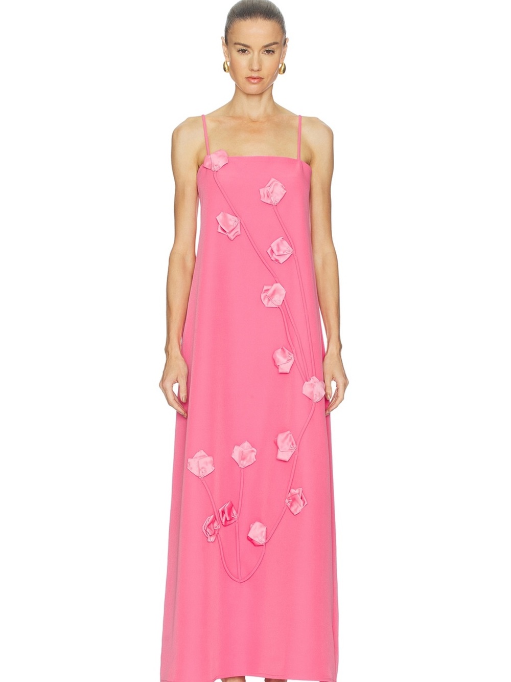 Elliatt Nolana Gown— Pink Maxi Dress with Floral Appliqué
